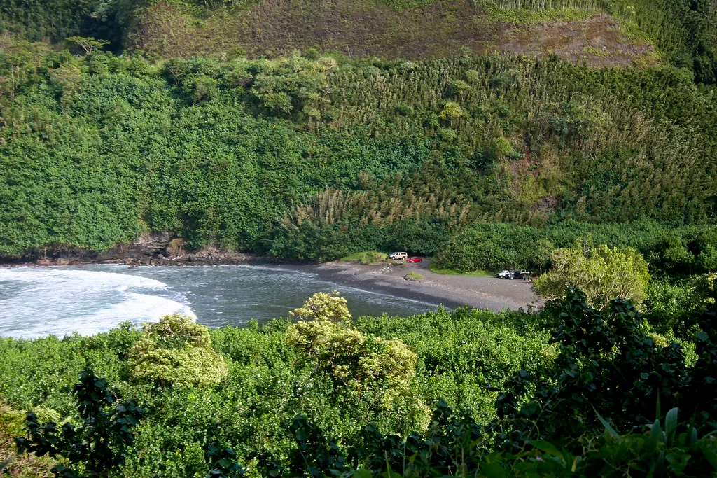 Looking Down at Honomanu Bay