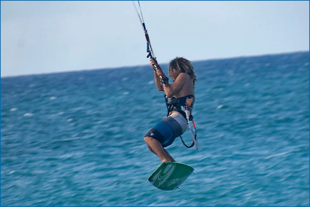 Kiteboarding in Kahului Bay off Maui October 2014