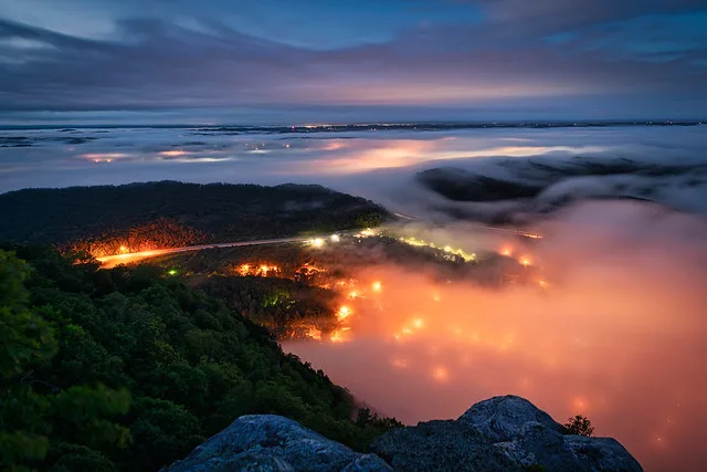 Daniel stood on Pinnacle Rock looking at Cumberland Gap