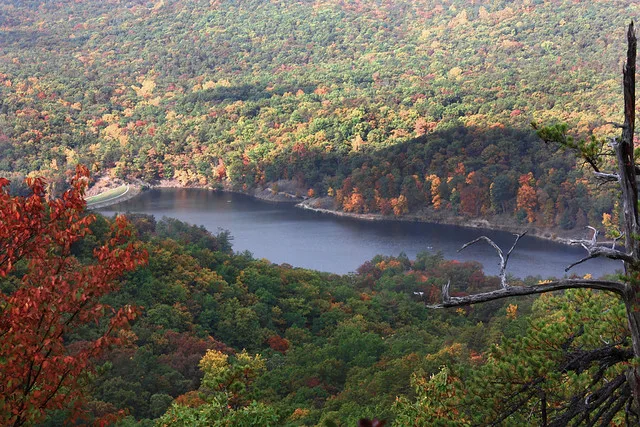 Douthat state park lake and mountains in the fall (no date when taken)