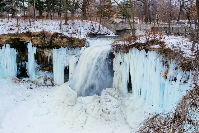 Minnehaha Falls MN in Winter