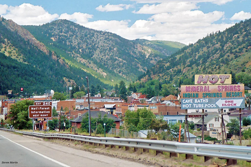 Looking West toward central Idaho Springs from I-70