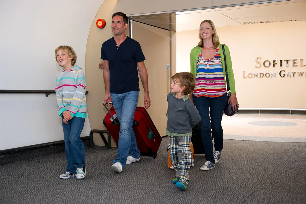 leaving the hotel for the flight