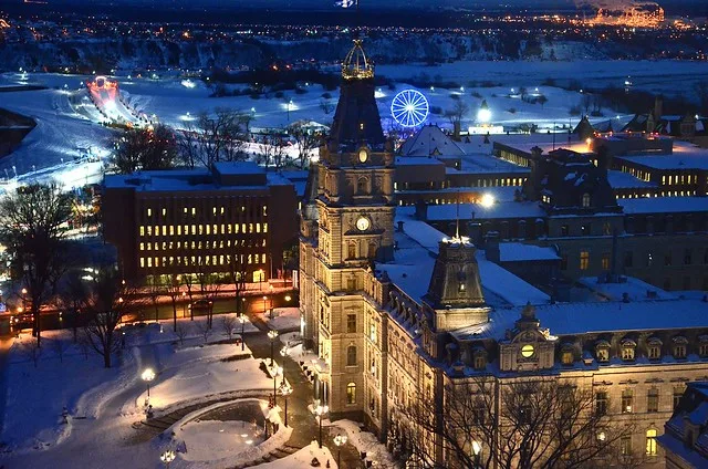Quebec City all Lit up for Winter Carnival