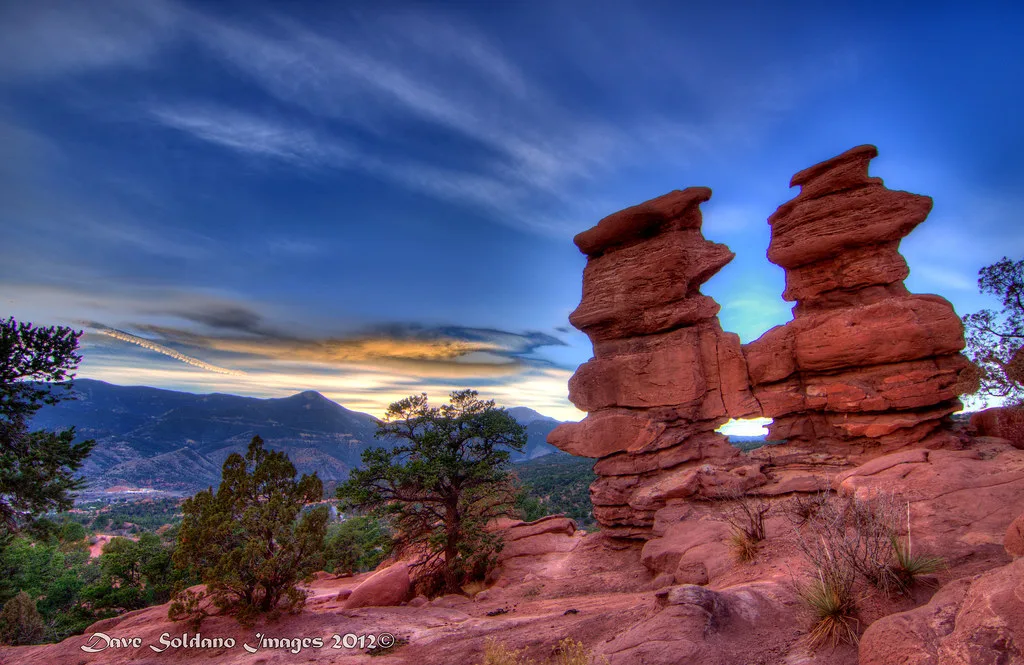 Siamese Twins at Sunset. Garden of the Gods, Colorado Springs, Colorado