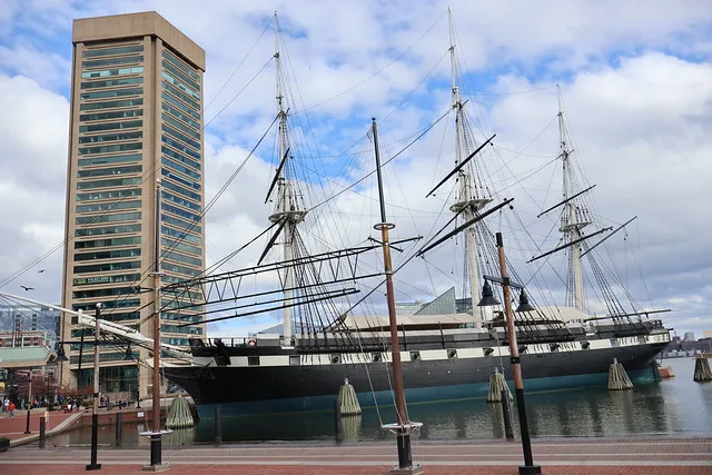 Baltimore - Inner Harbor: USS Constellation and World Trade Center