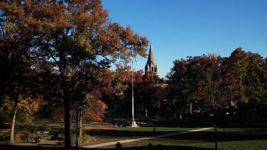 On campus at Lehigh University in the fall.