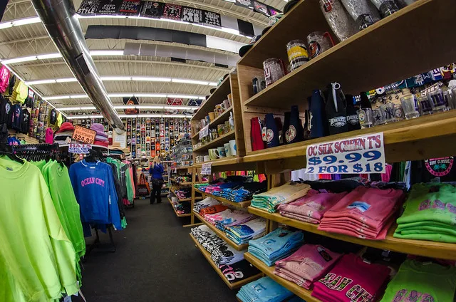 Fisheye view of an Ocean City Maryland Boardwalk gift shop