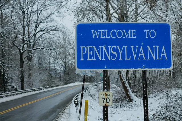 Welcome to Pennsylvania Sign - PA474 West Snow