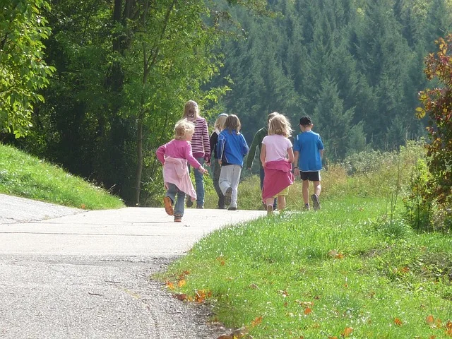 family outing, children, excursion